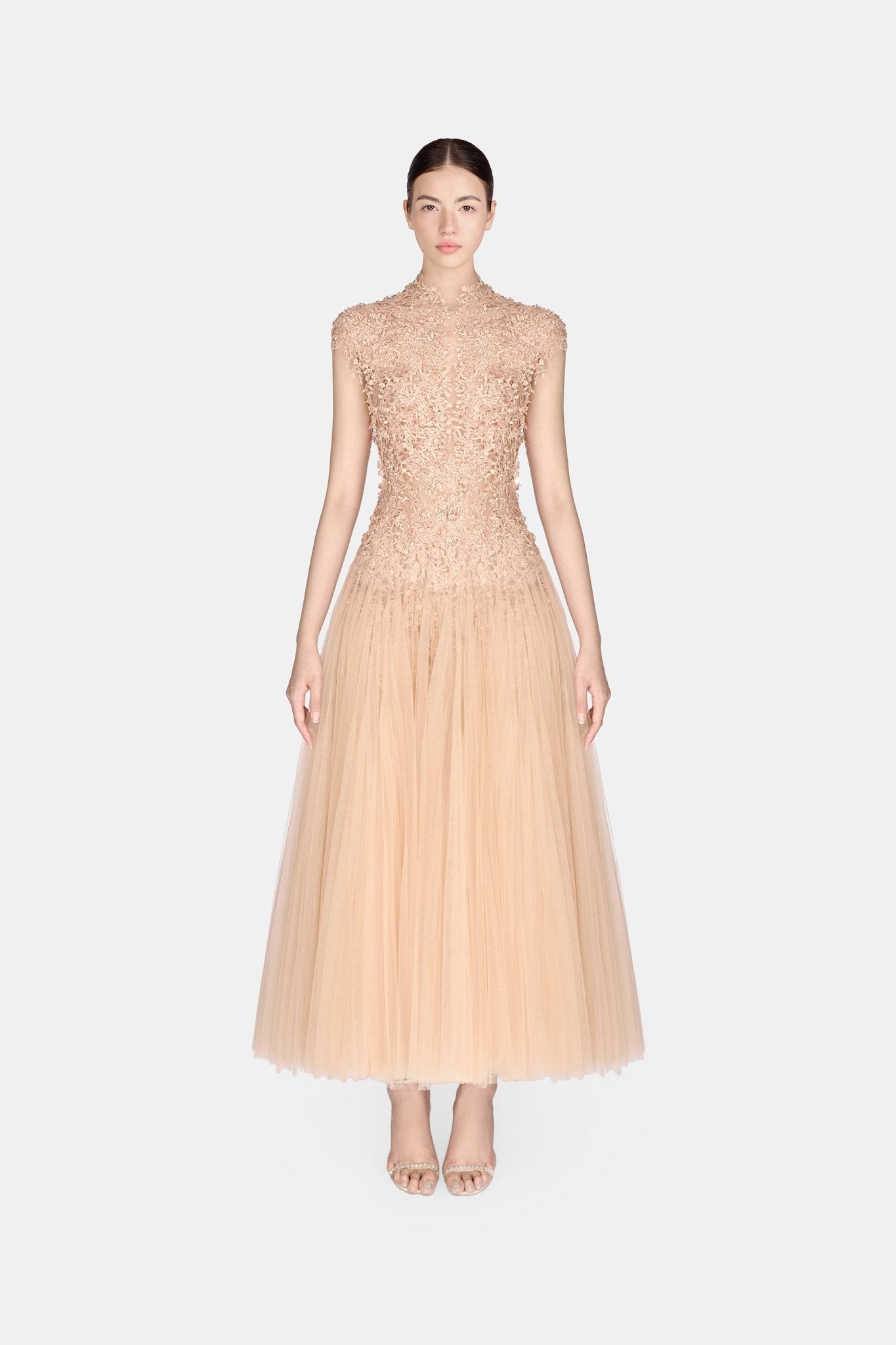 Peach Ombré Cut - Out Lace Dress - Montsand