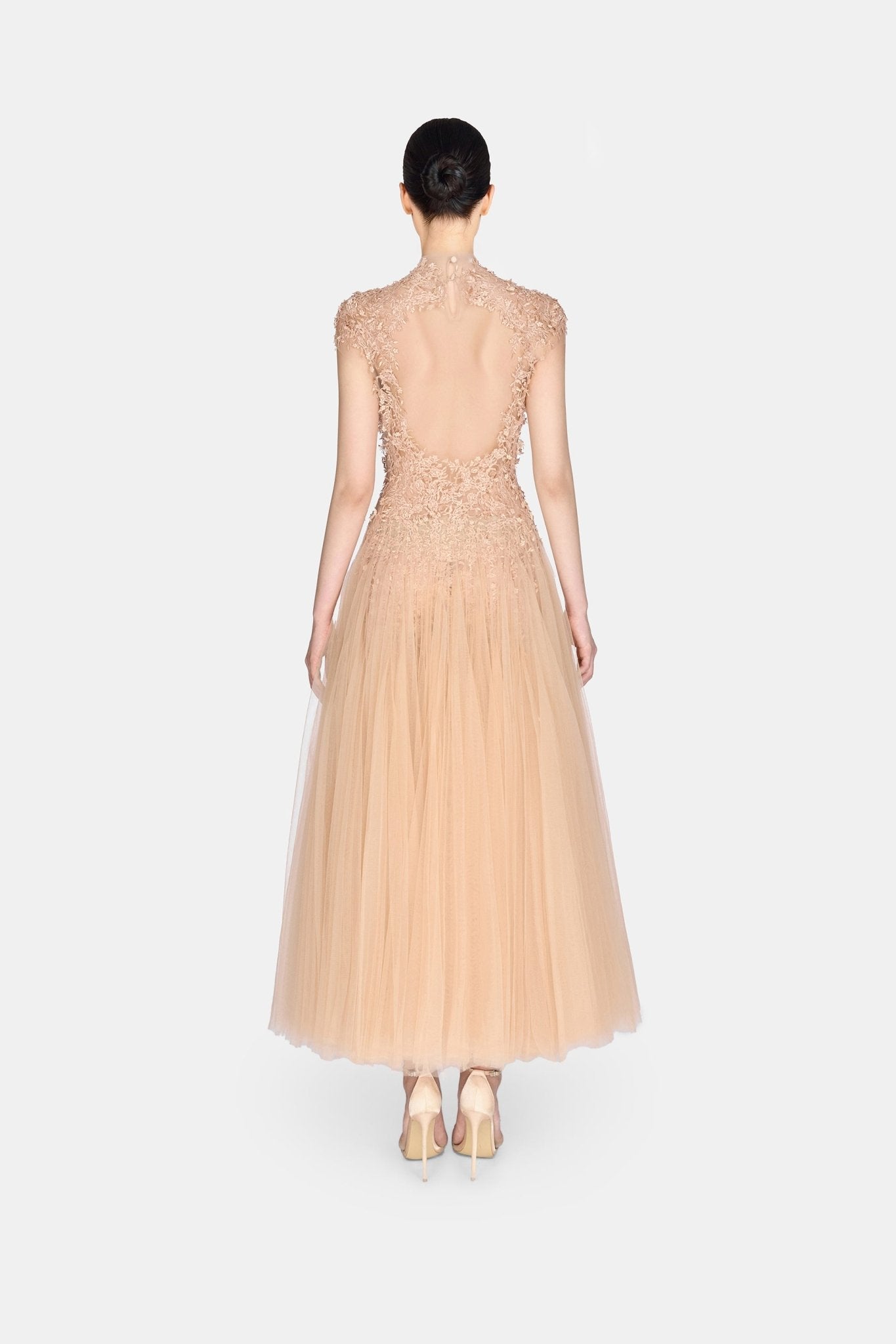 Peach Ombré Cut - Out Lace Dress - Montsand