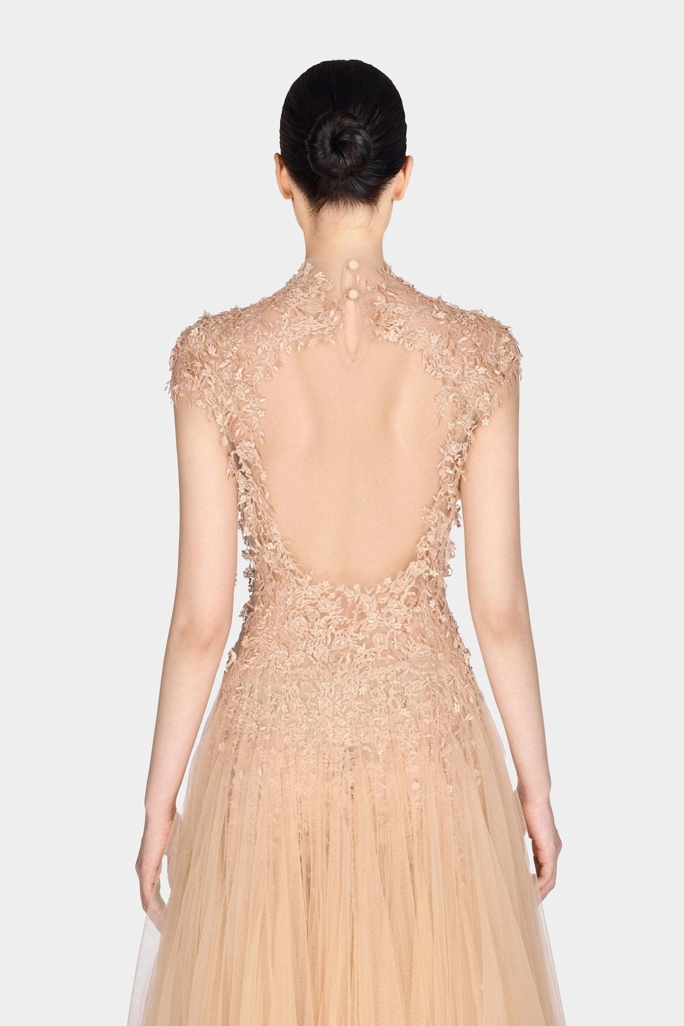 Peach Ombré Cut - Out Lace Dress - Montsand