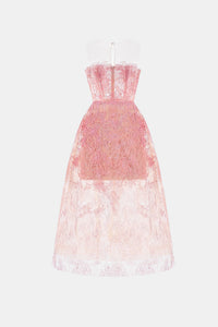 Pink Beaded Lace Dress - Montsand