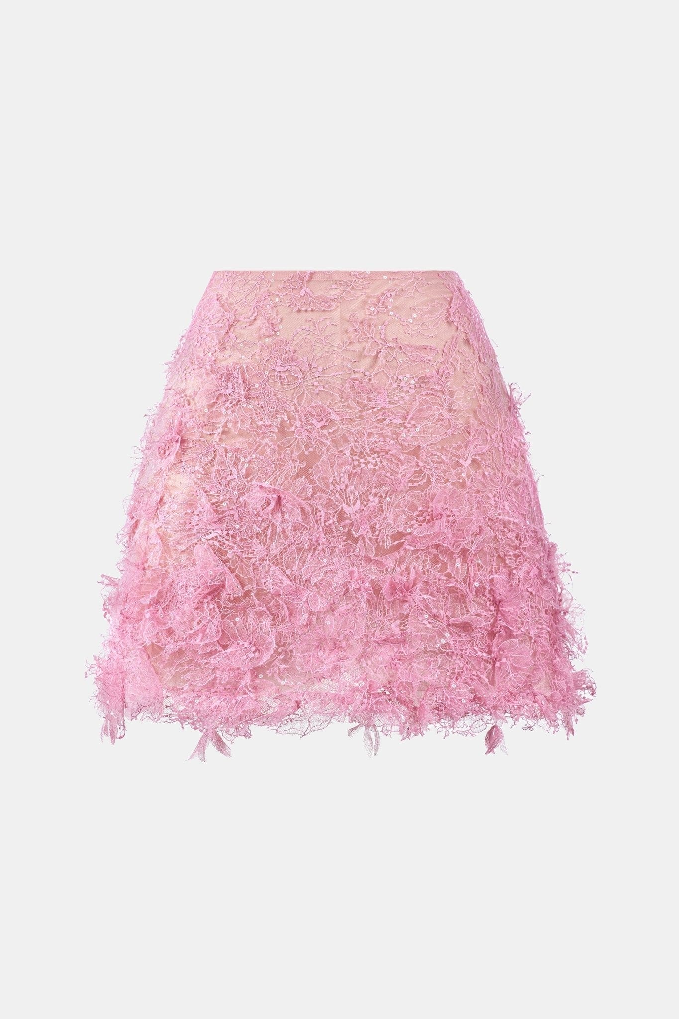 Pink Beaded Lace Skirt - Montsand