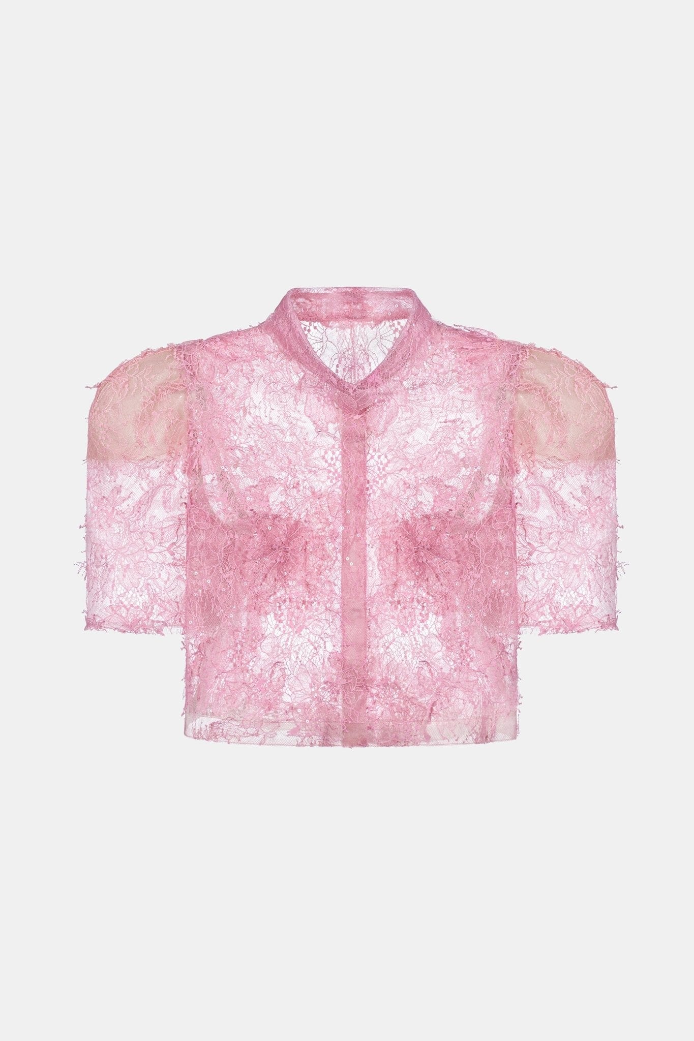 Pink Beaded Lace Top - Montsand