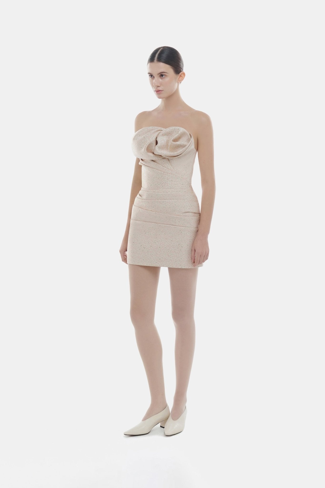 Pink Draped Tube Mini Dress Dresses Montsand