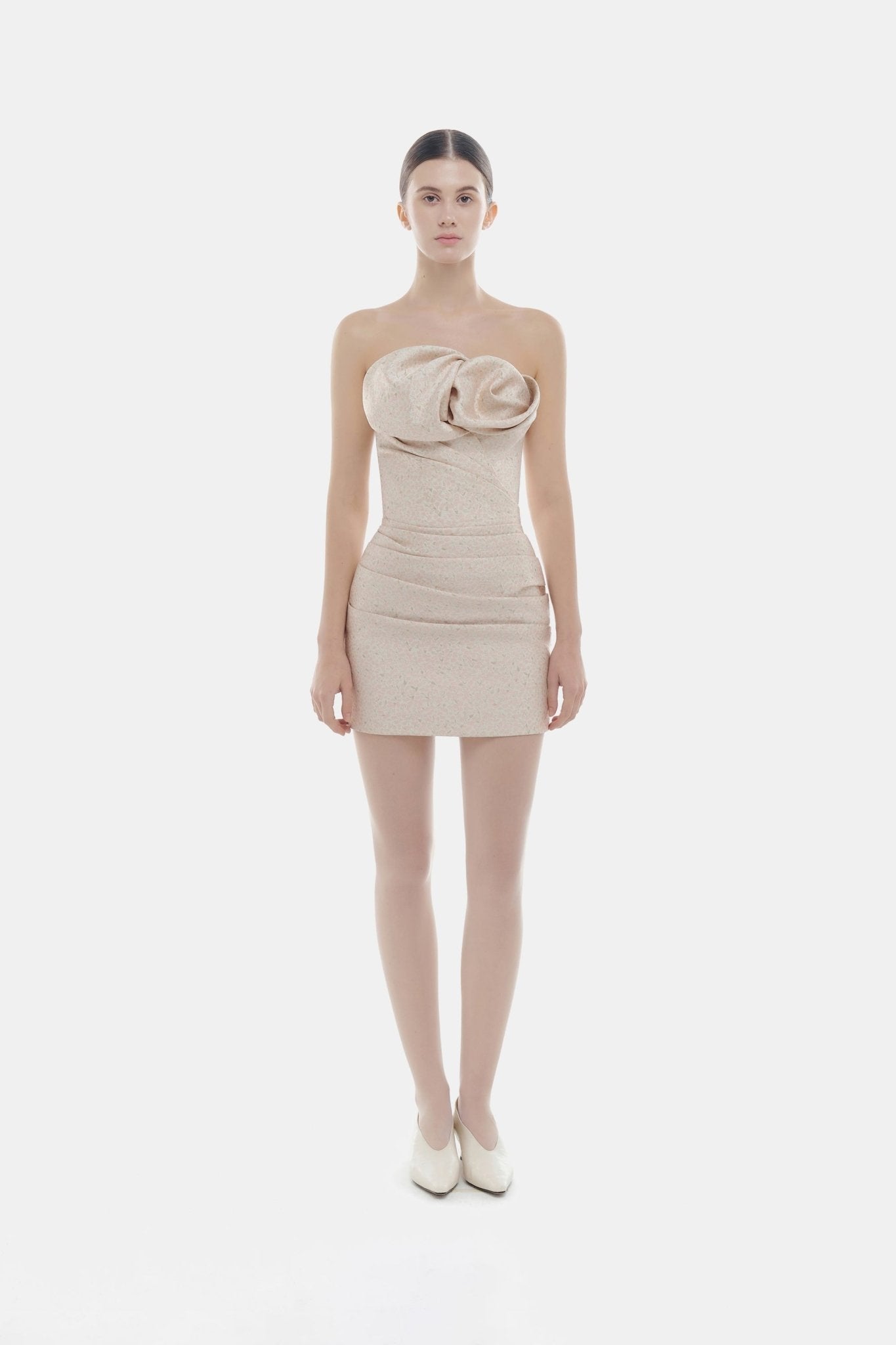 Pink Draped Tube Mini Dress Dresses Montsand