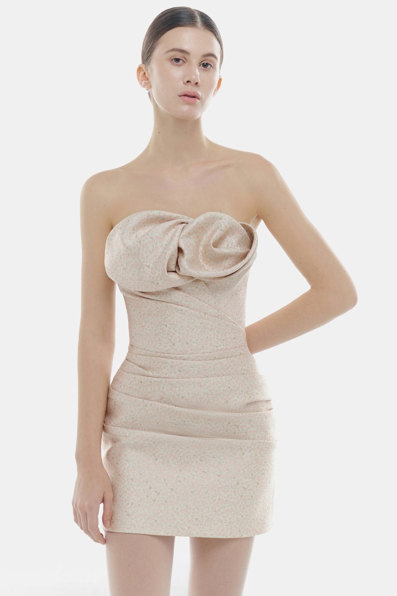 Pink Draped Tube Mini Dress Dresses Montsand