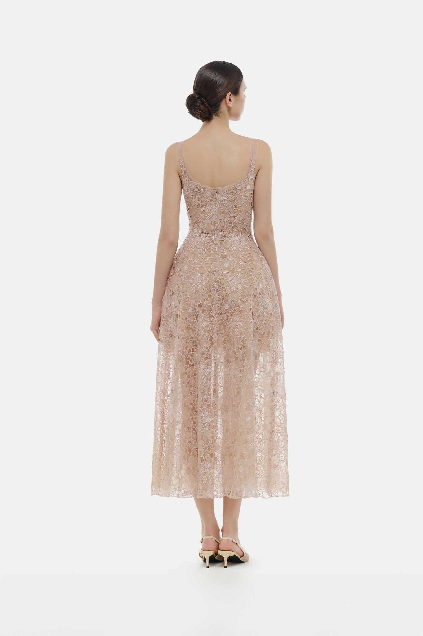 Pink Flower Lace Midi Dress XL Pink Flower Lace Midi Dress XL