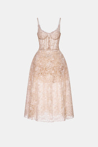 Pink Flower Lace Midi Dress Dresses Montsand