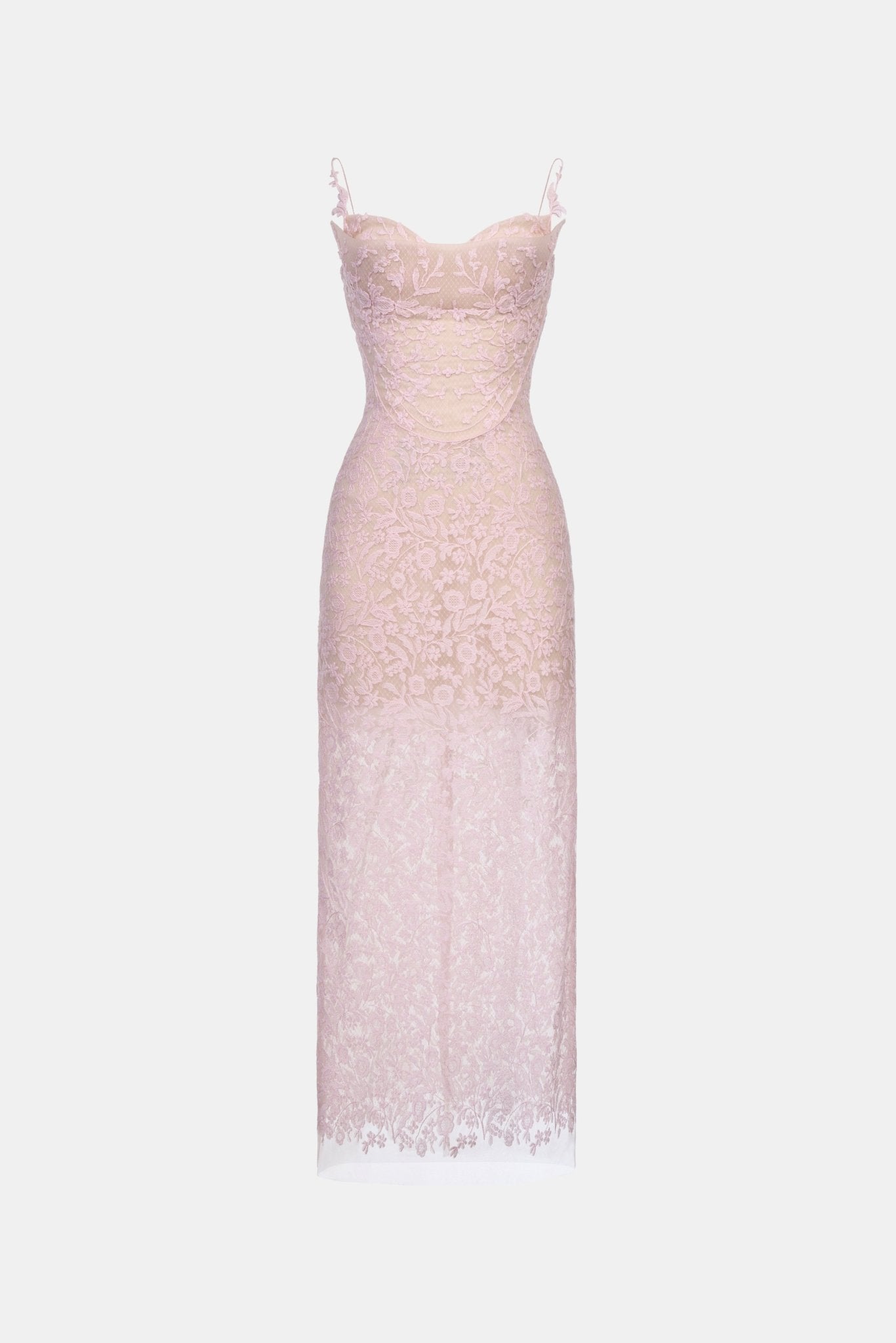 Pink Lace Midi Dress - Montsand
