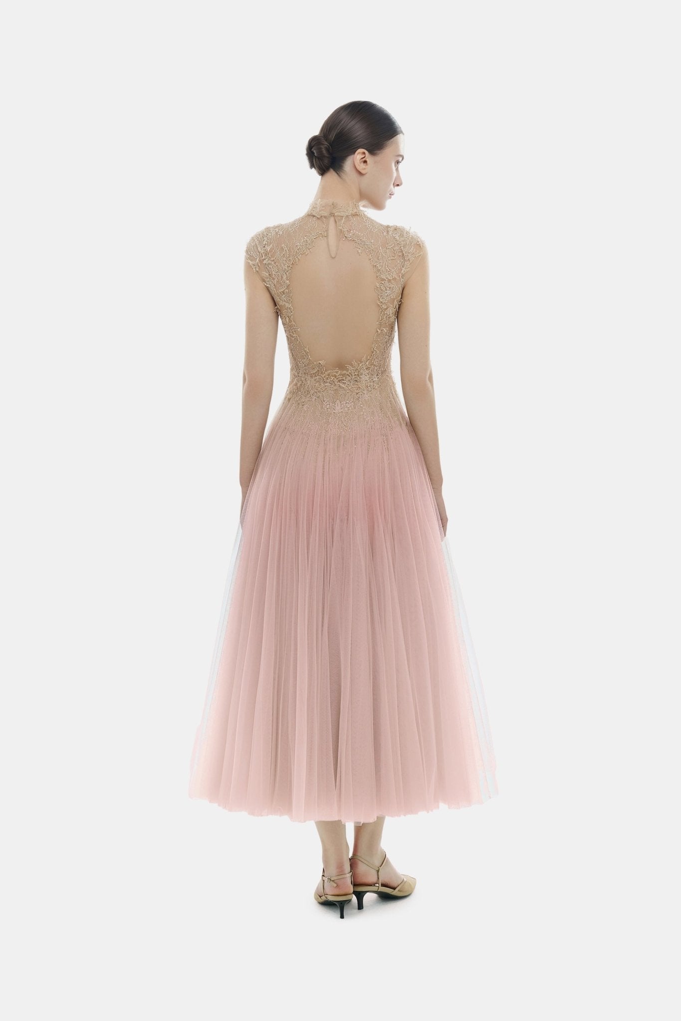 Pink Ombré Cut - Out Lace Dress - Montsand