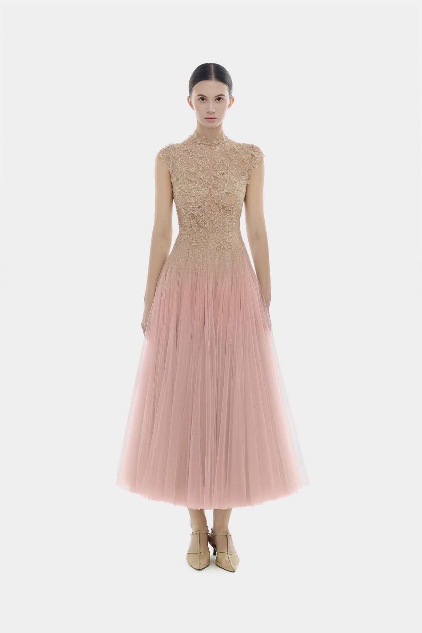Pink Ombré Cut - Out Lace Dress - Montsand