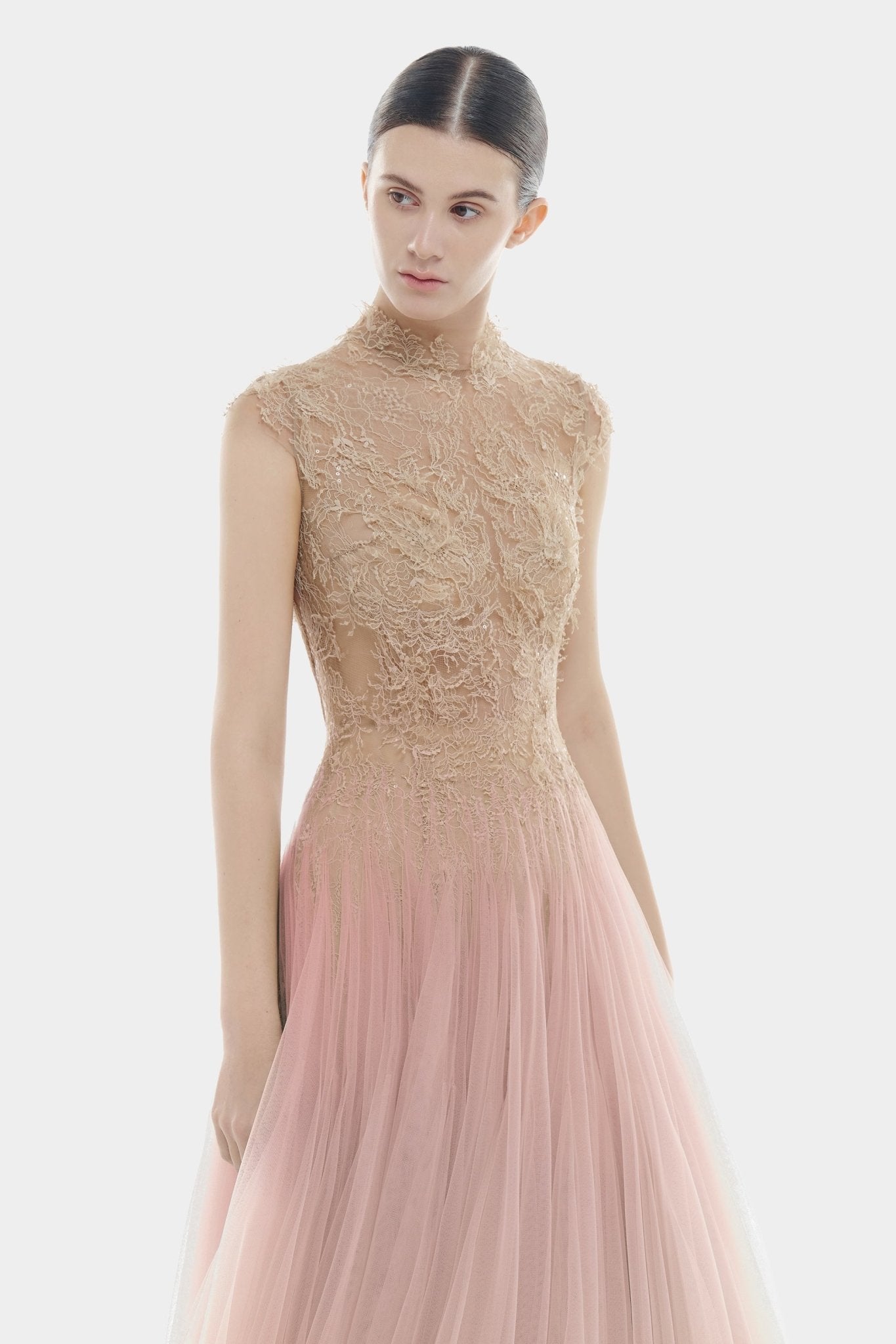 Pink Ombré Cut - Out Lace Dress - Montsand