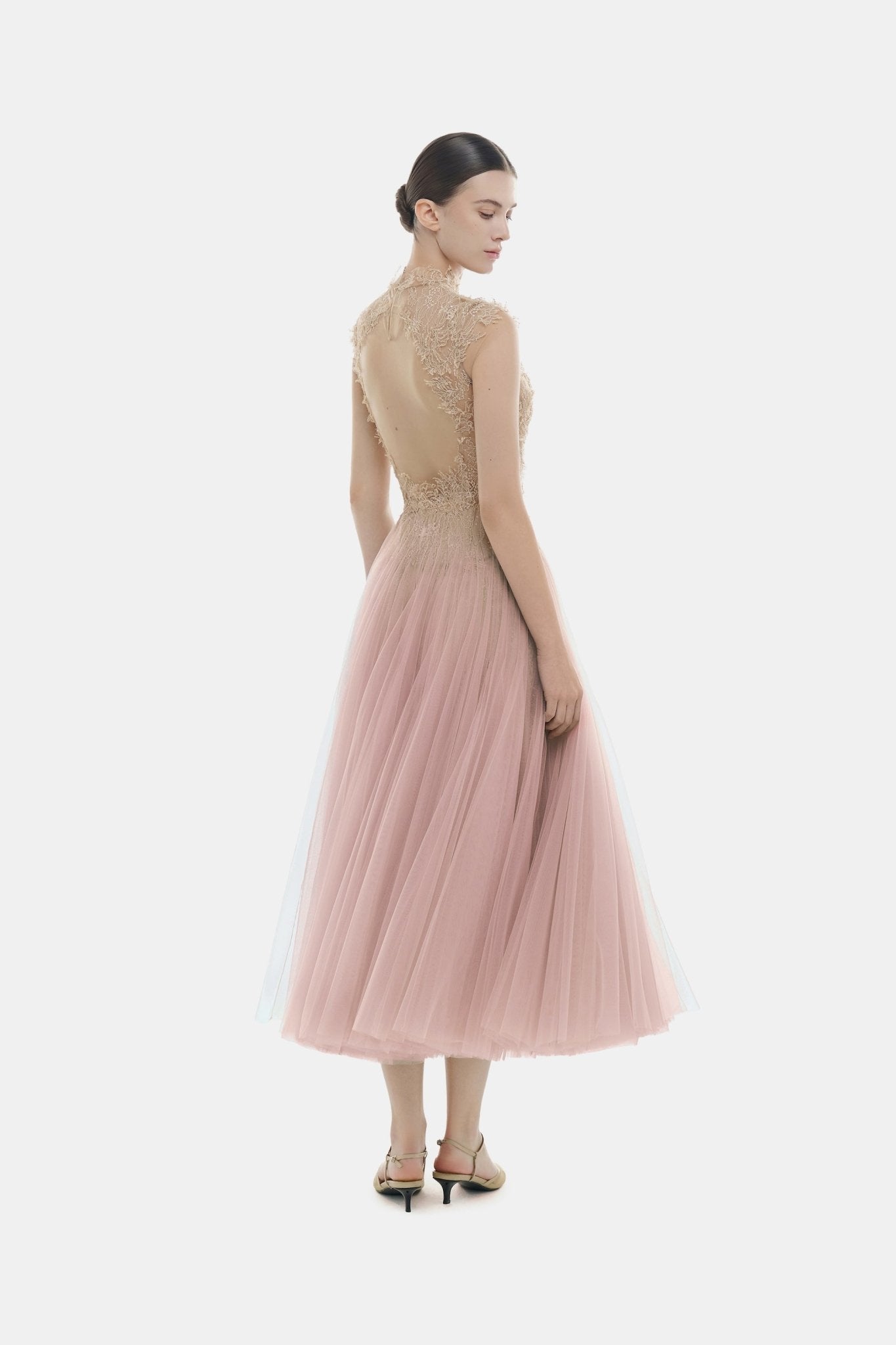 Pink Ombré Cut - Out Lace Dress - Montsand