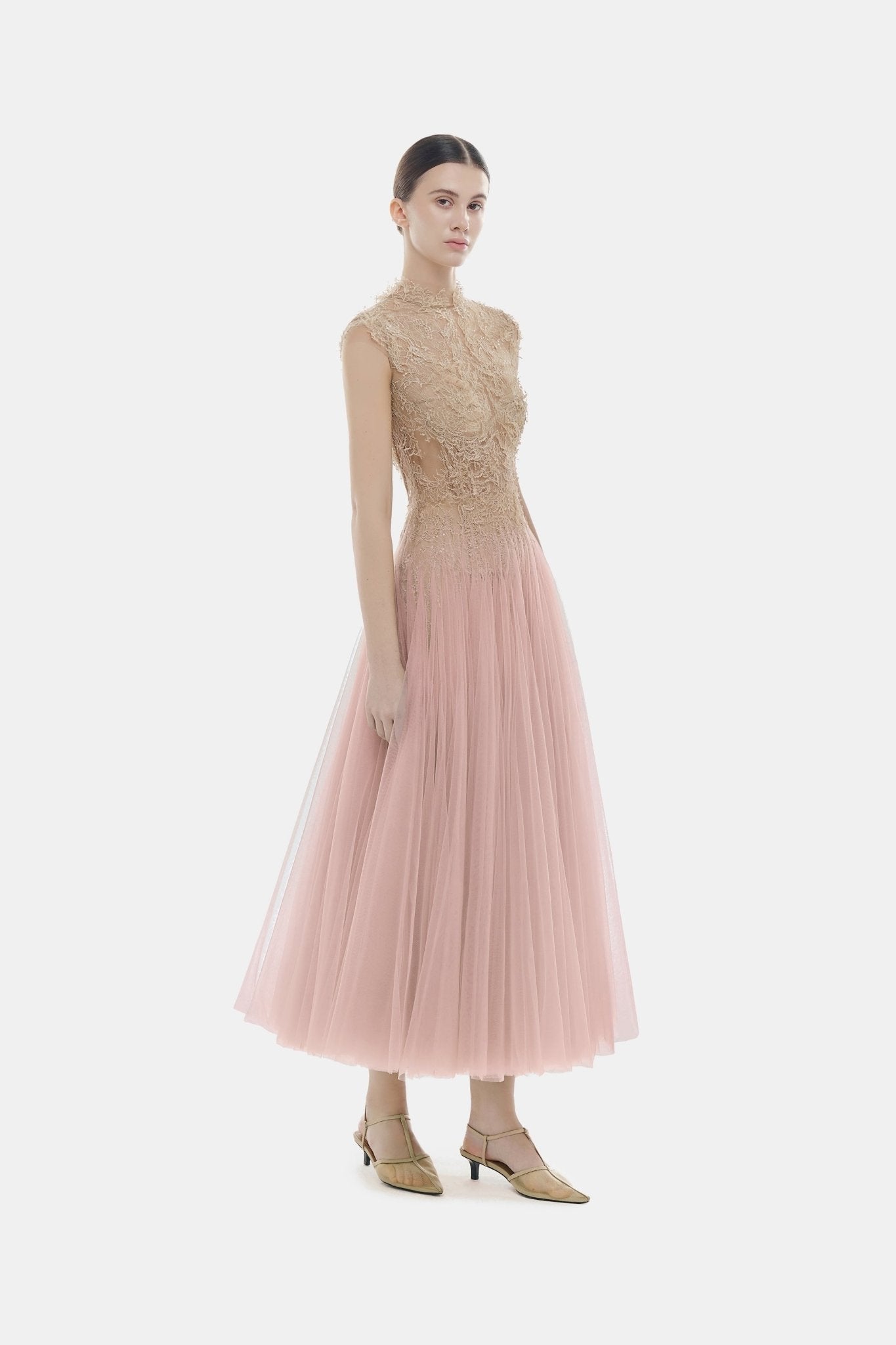 Pink Ombré Cut - Out Lace Dress - Montsand