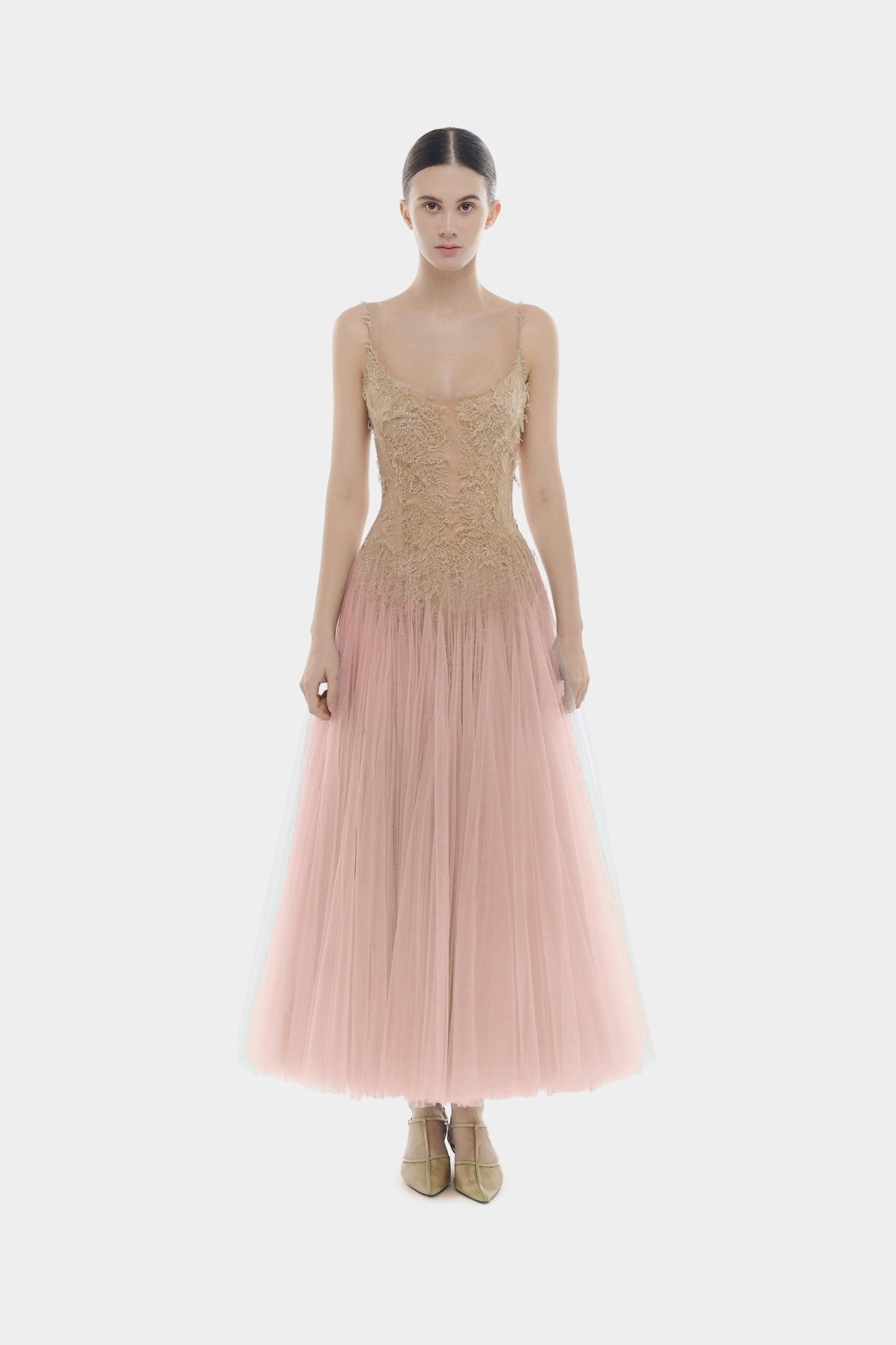 Pink Ombre Lace Midi Dress - Montsand