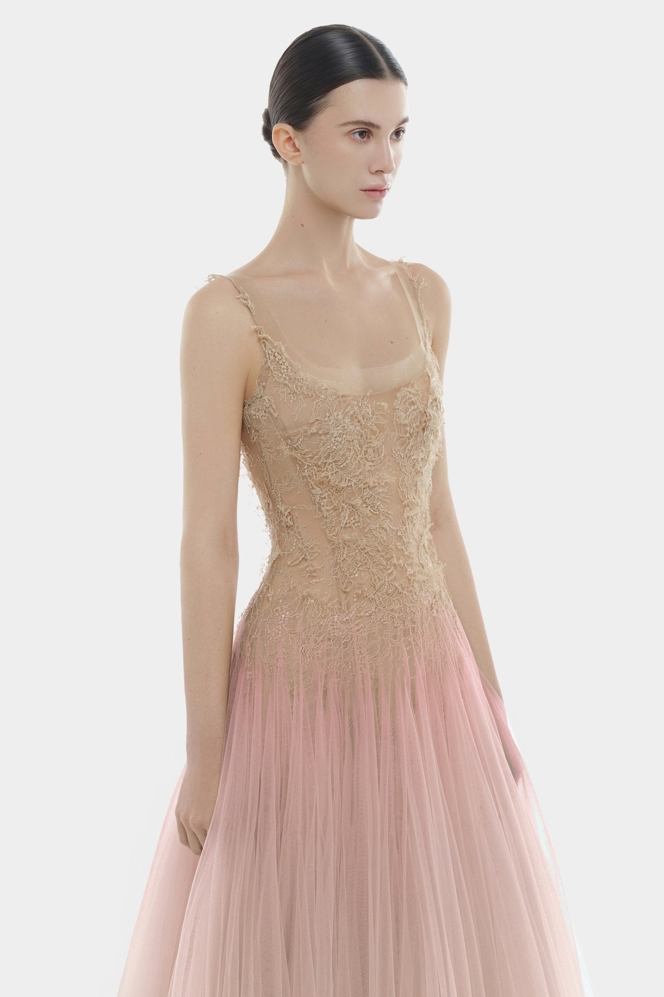 Pink Ombre Lace Midi Dress - Montsand