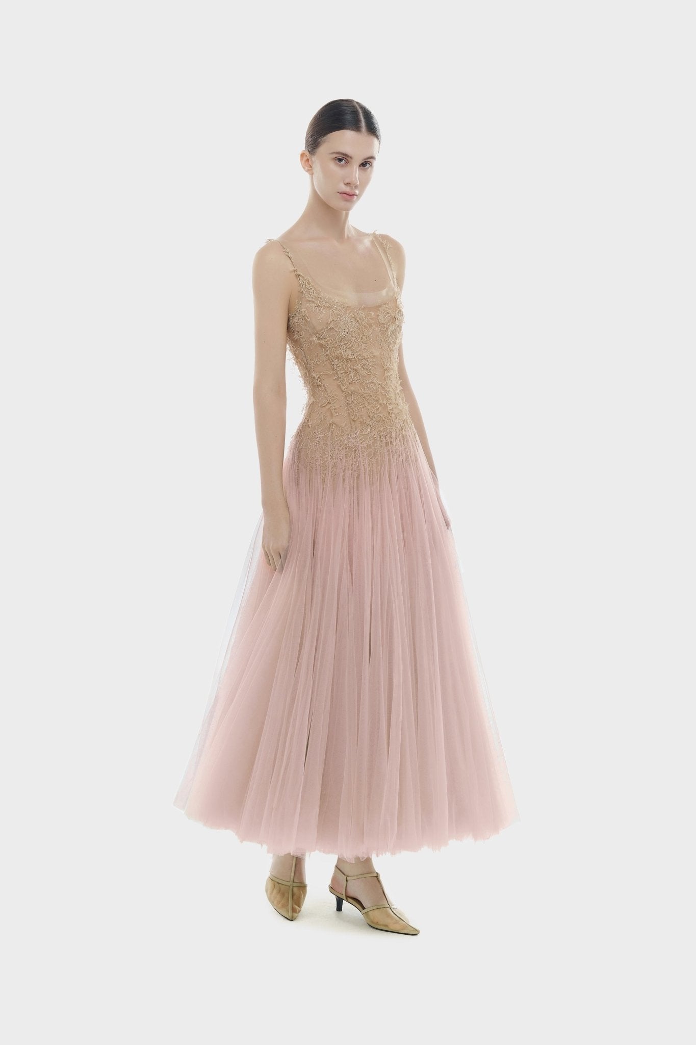 Pink Ombre Lace Midi Dress - Montsand