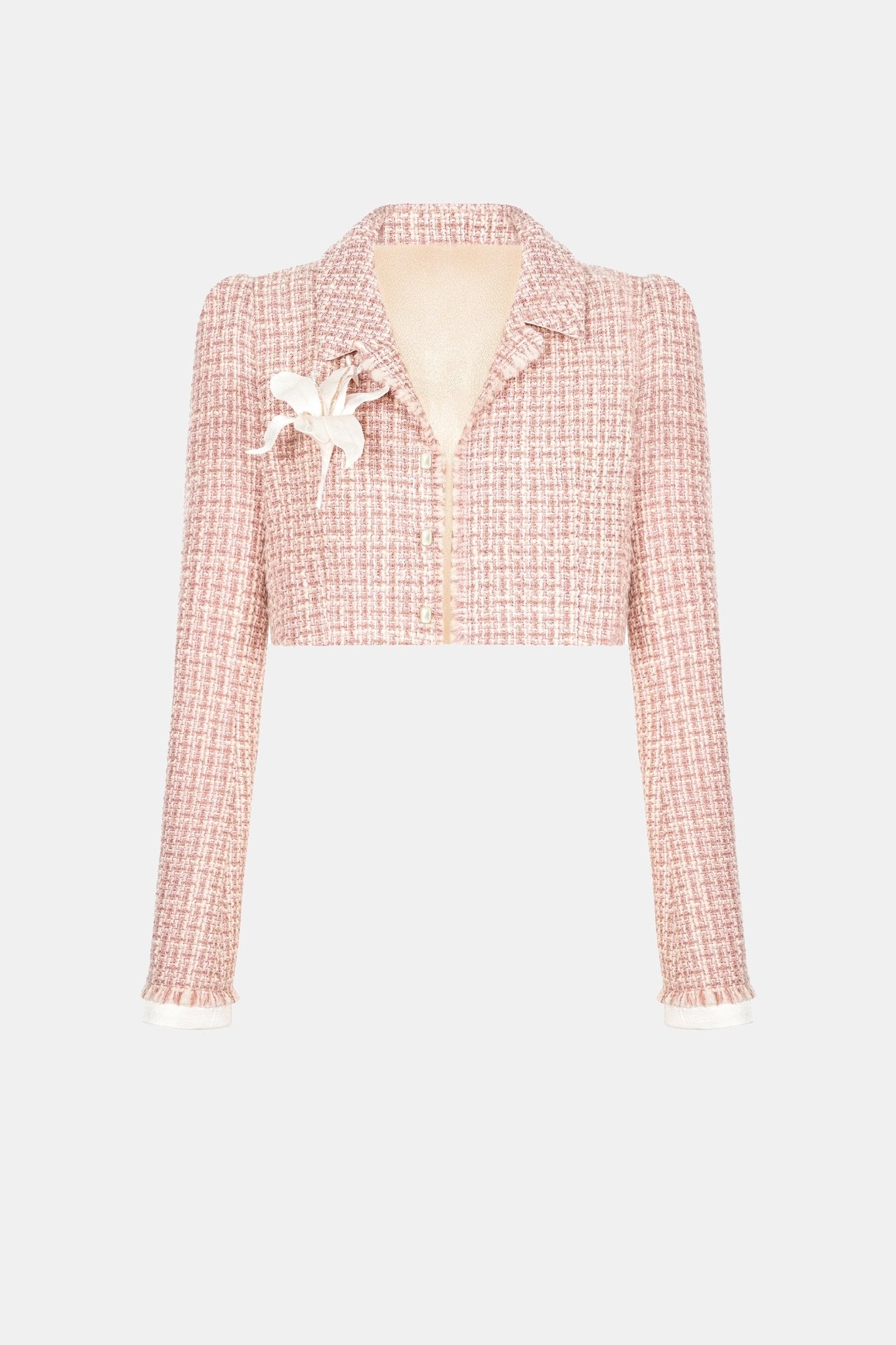 Pink Tweed Crop Jacket - Montsand
