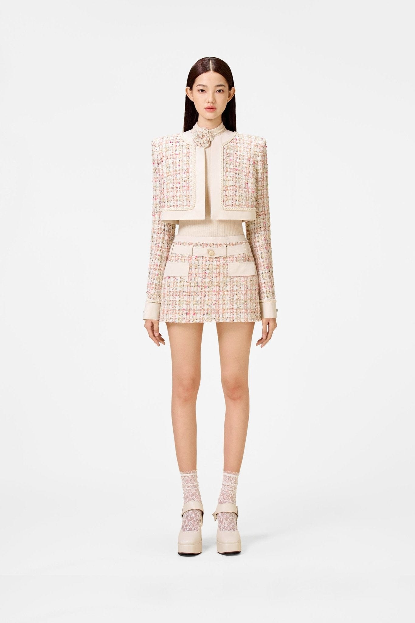 Pink Tweed Jacket - Montsand
