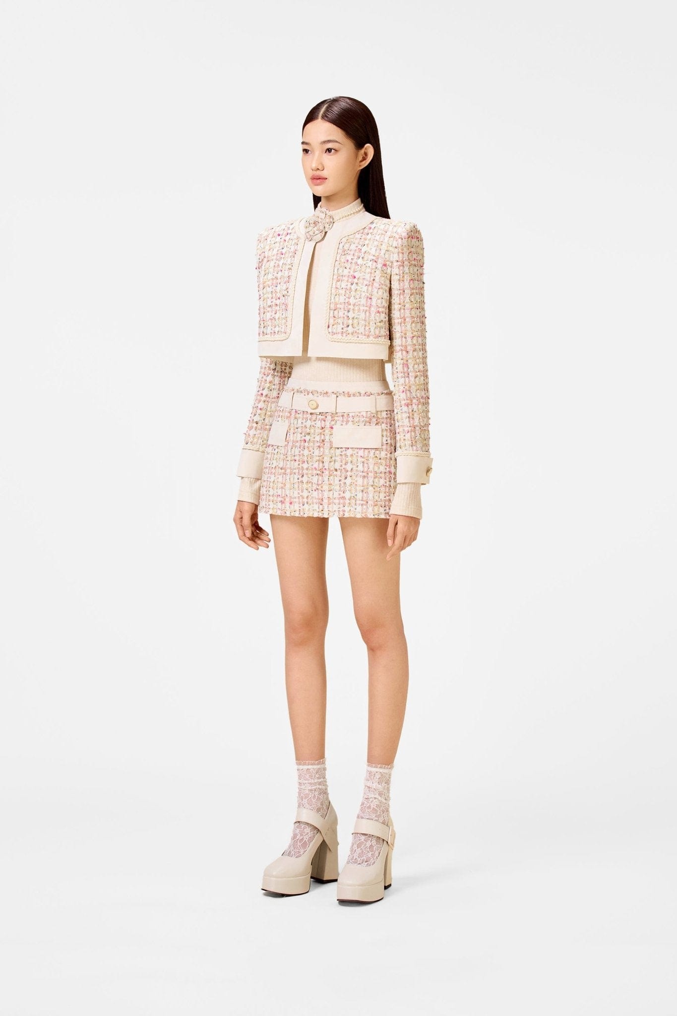 Pink Tweed Jacket - Montsand