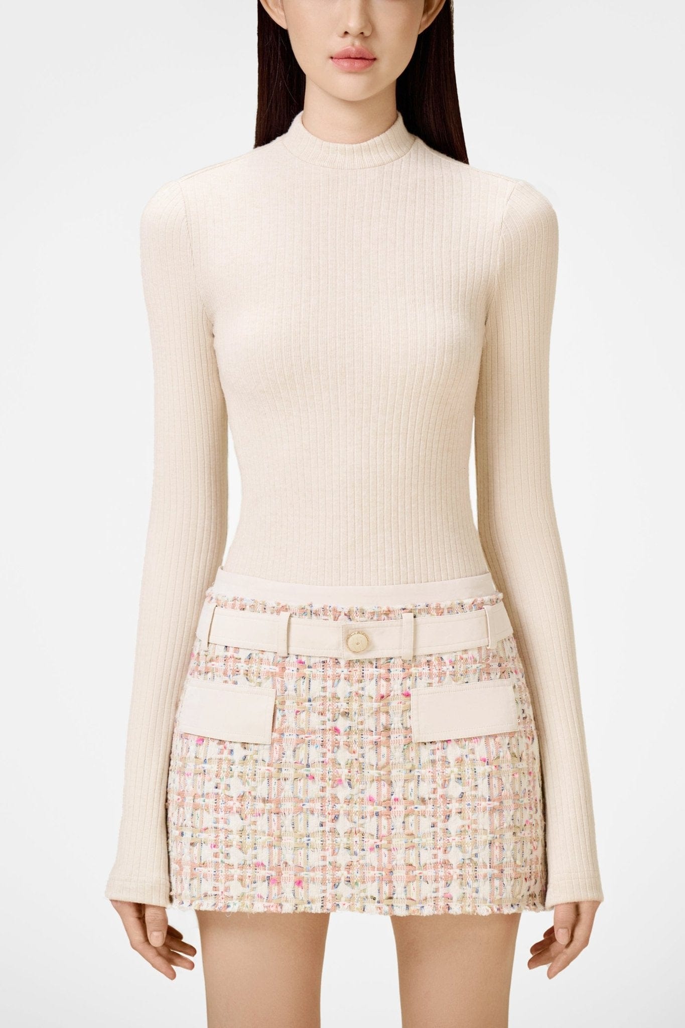 Pink Tweed Mini Skirt - Montsand
