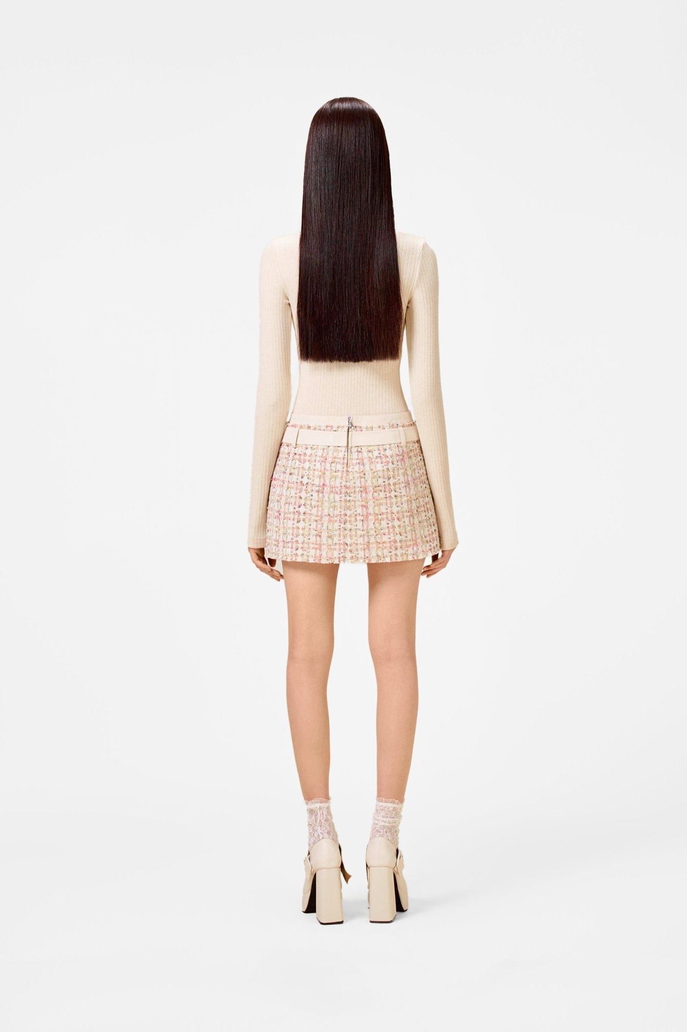 Pink Tweed Mini Skirt - Montsand