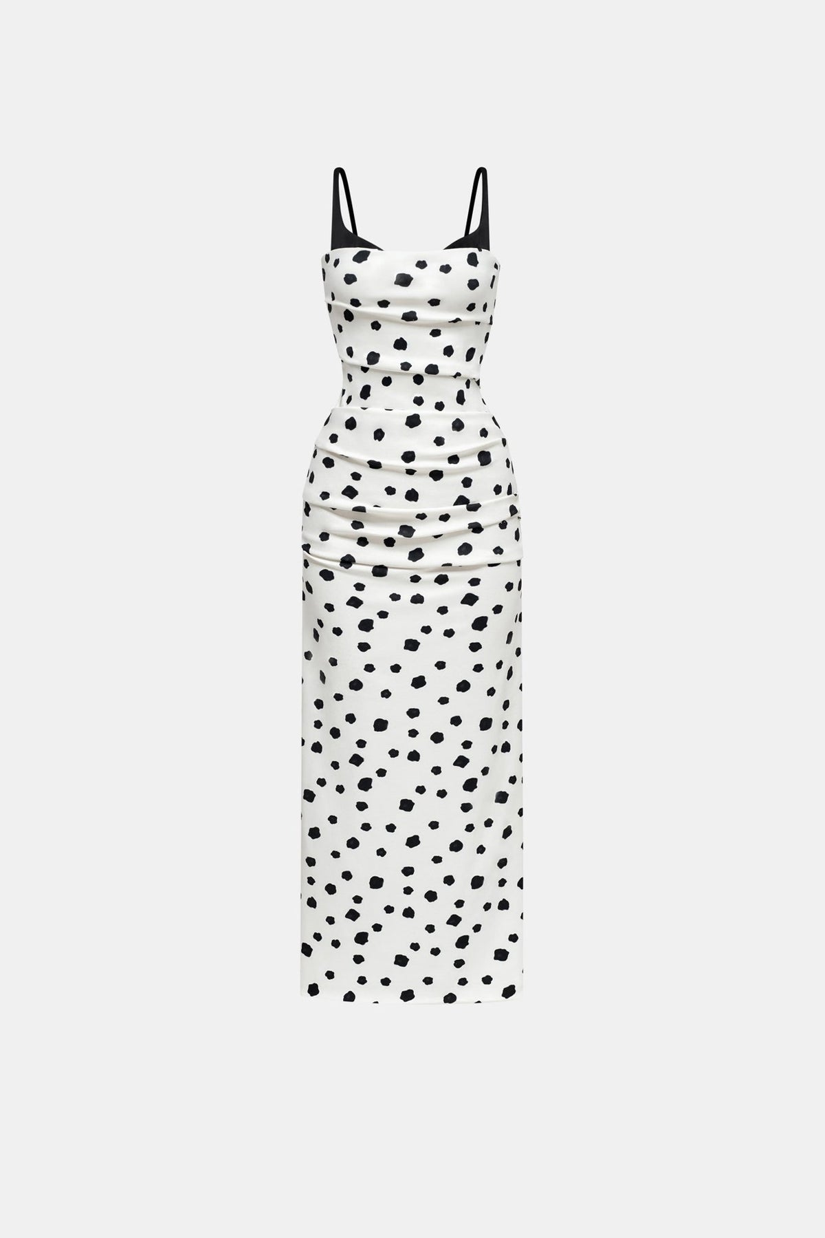 Polka Dot Draped Midi Dress - Montsand