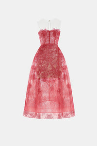 Red Beaded Lace Dress - Montsand