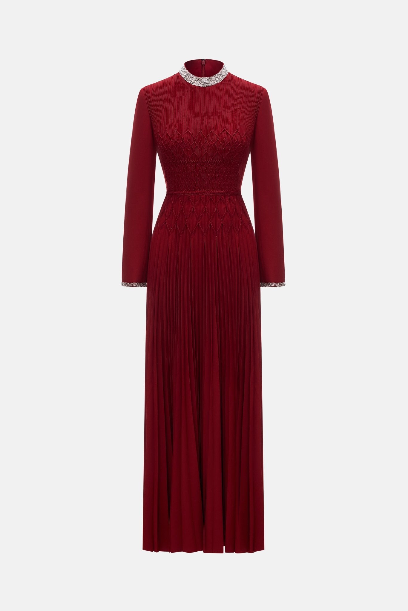 Red Smocked Maxi Dress - Montsand