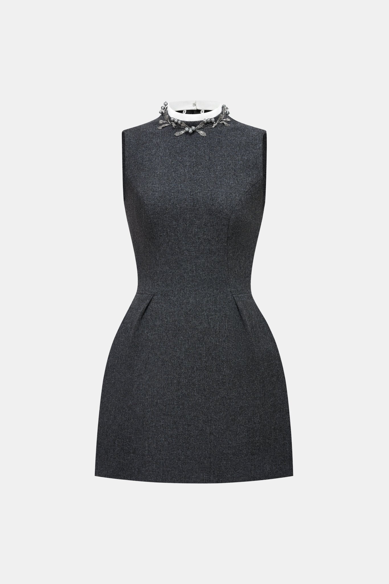 Sleeveless Embellished Neck Mini Dress Dresses Montsand