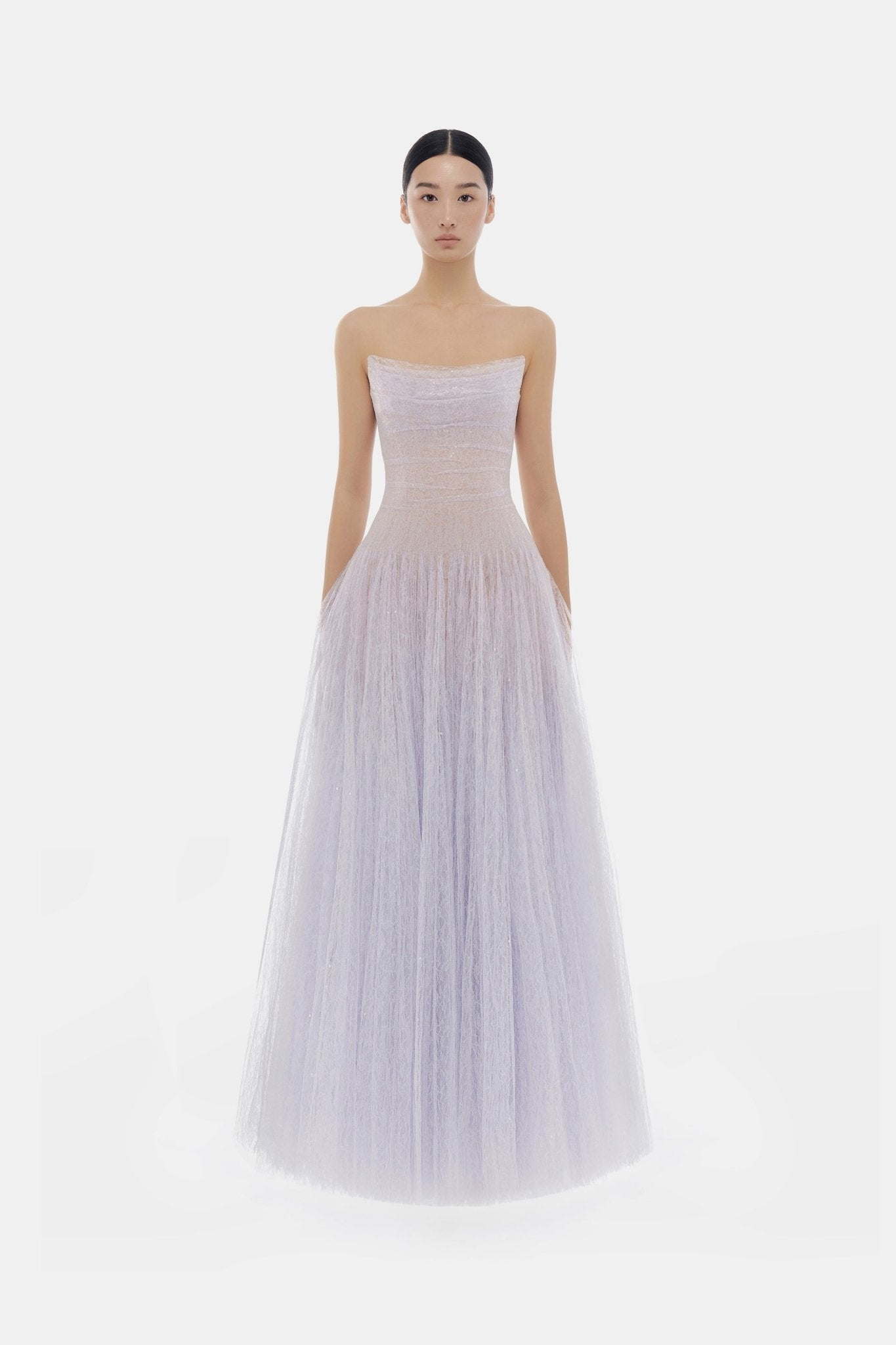 Violet Draped Lace Maxi Dress - Montsand