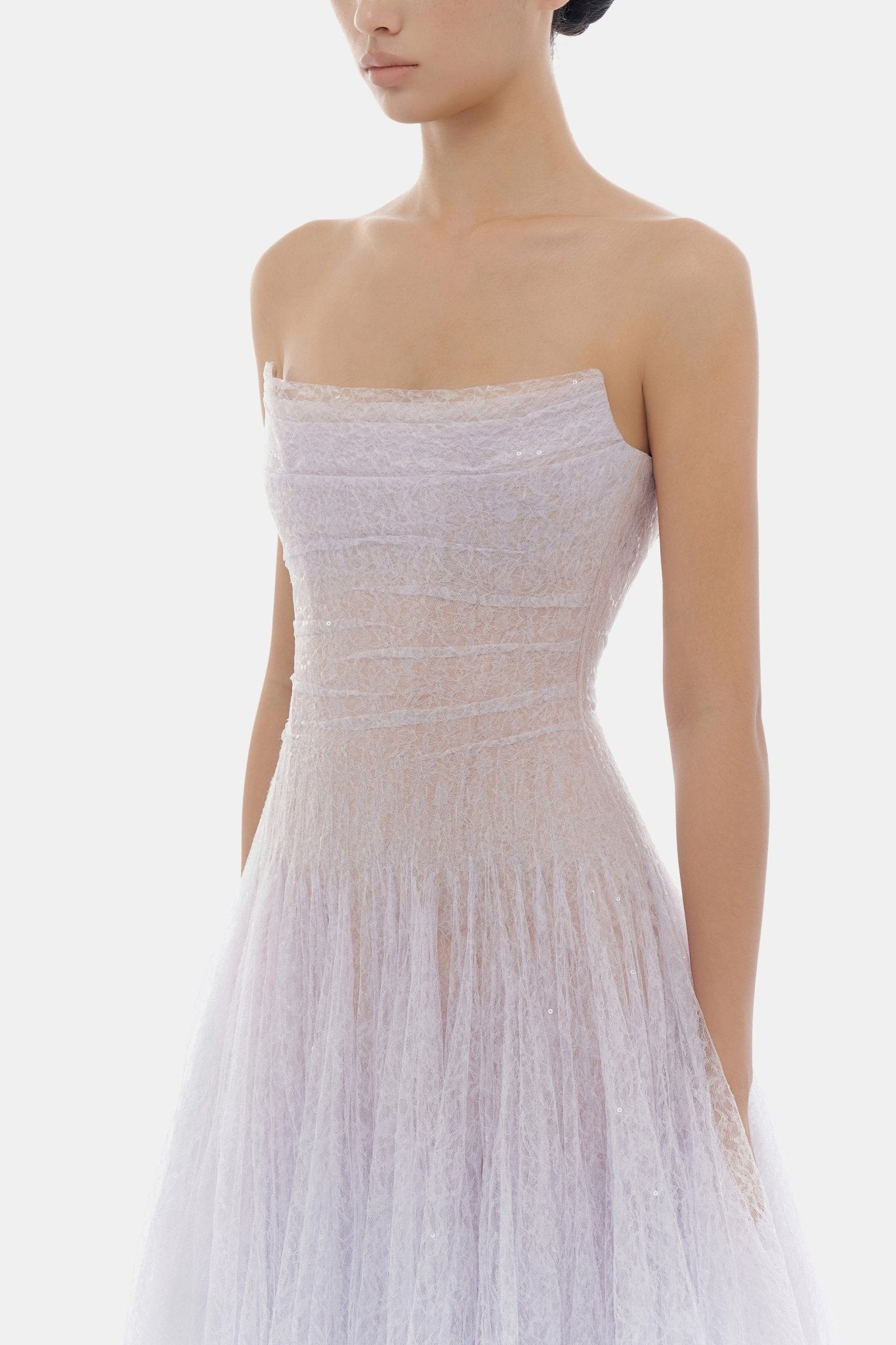 Violet Draped Lace Maxi Dress - Montsand