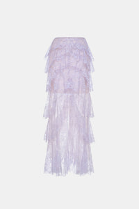Violet Floral High-Low Maxi Skirt - Montsand