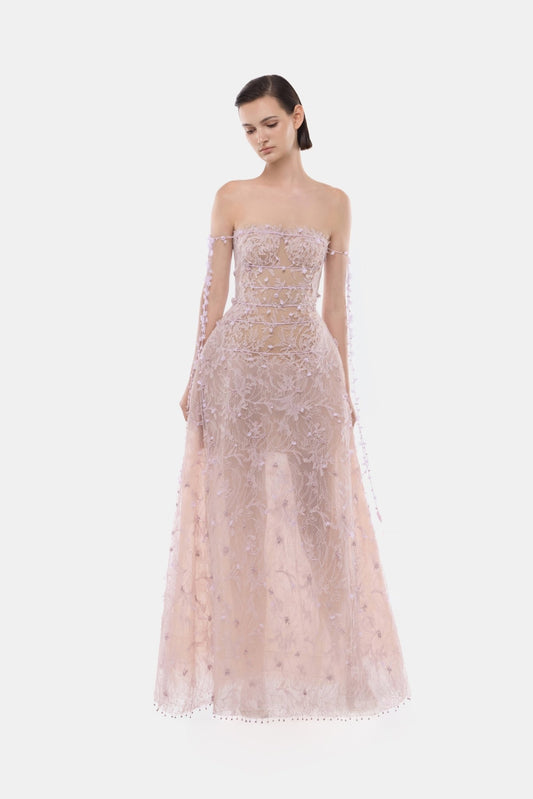 Violet Floral String Maxi Dress - Montsand