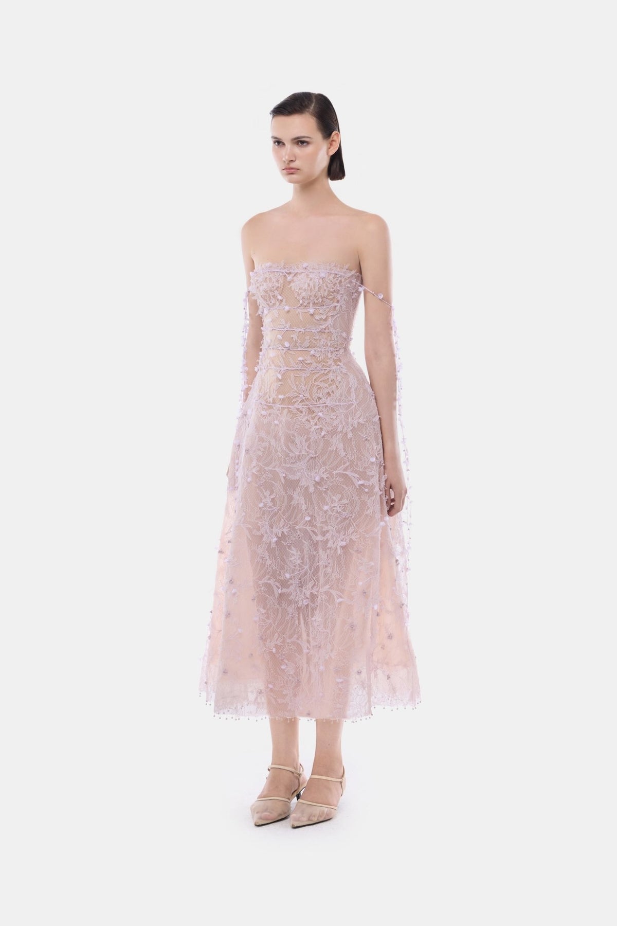 Violet Floral String Midi Dress - Montsand