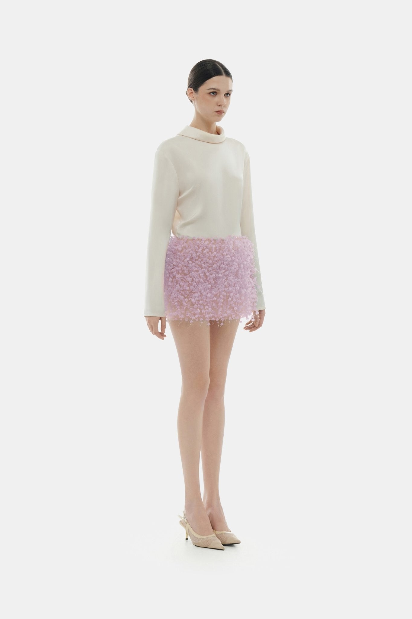 Violet Flowers Mini Skirt - Montsand