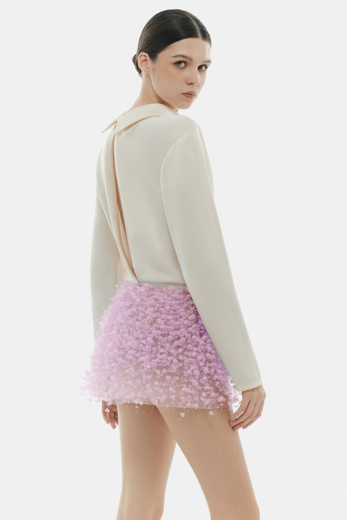 Violet Flowers Mini Skirt - Montsand