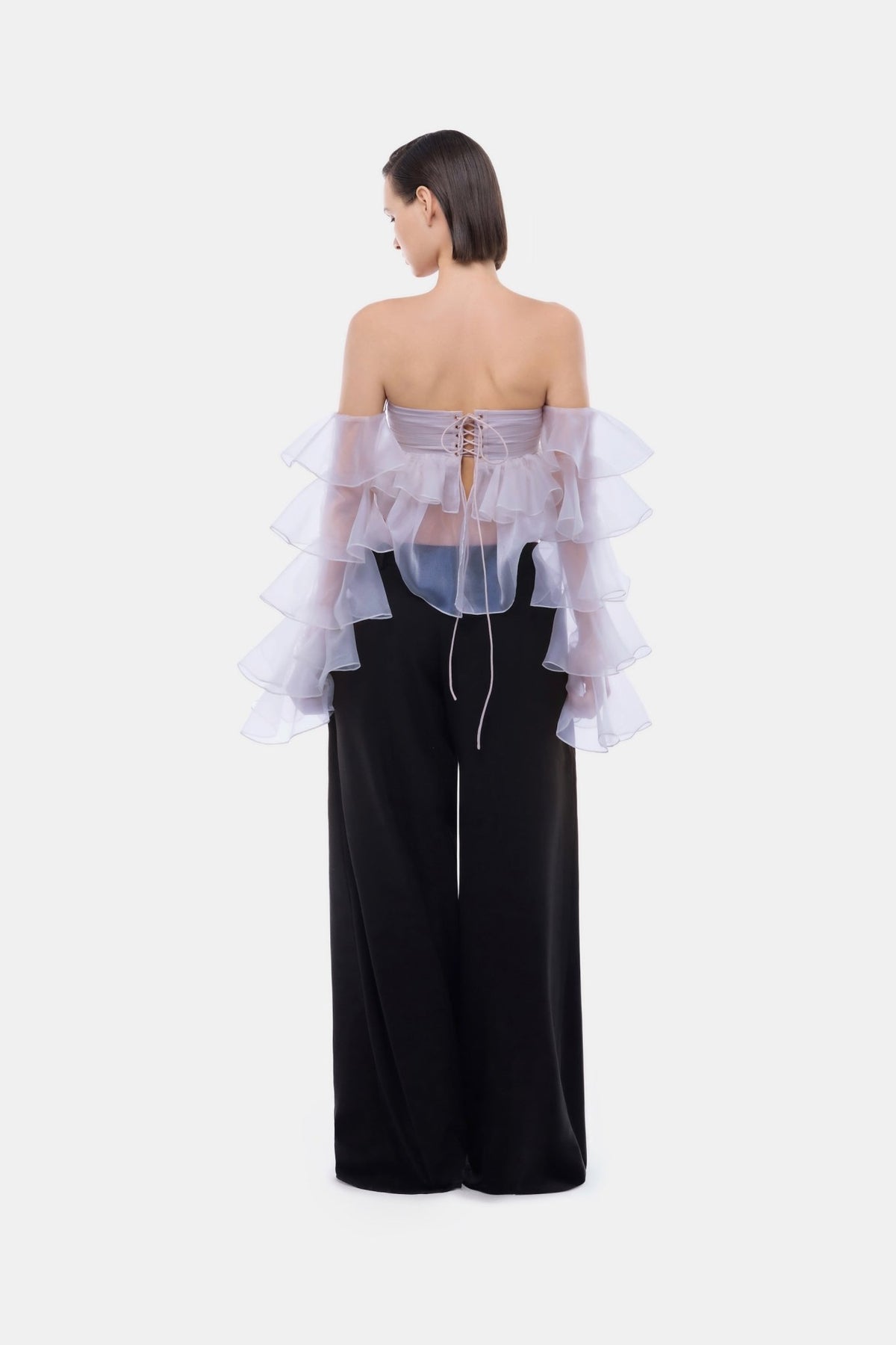Violet Frill Organza Crop Top - Montsand