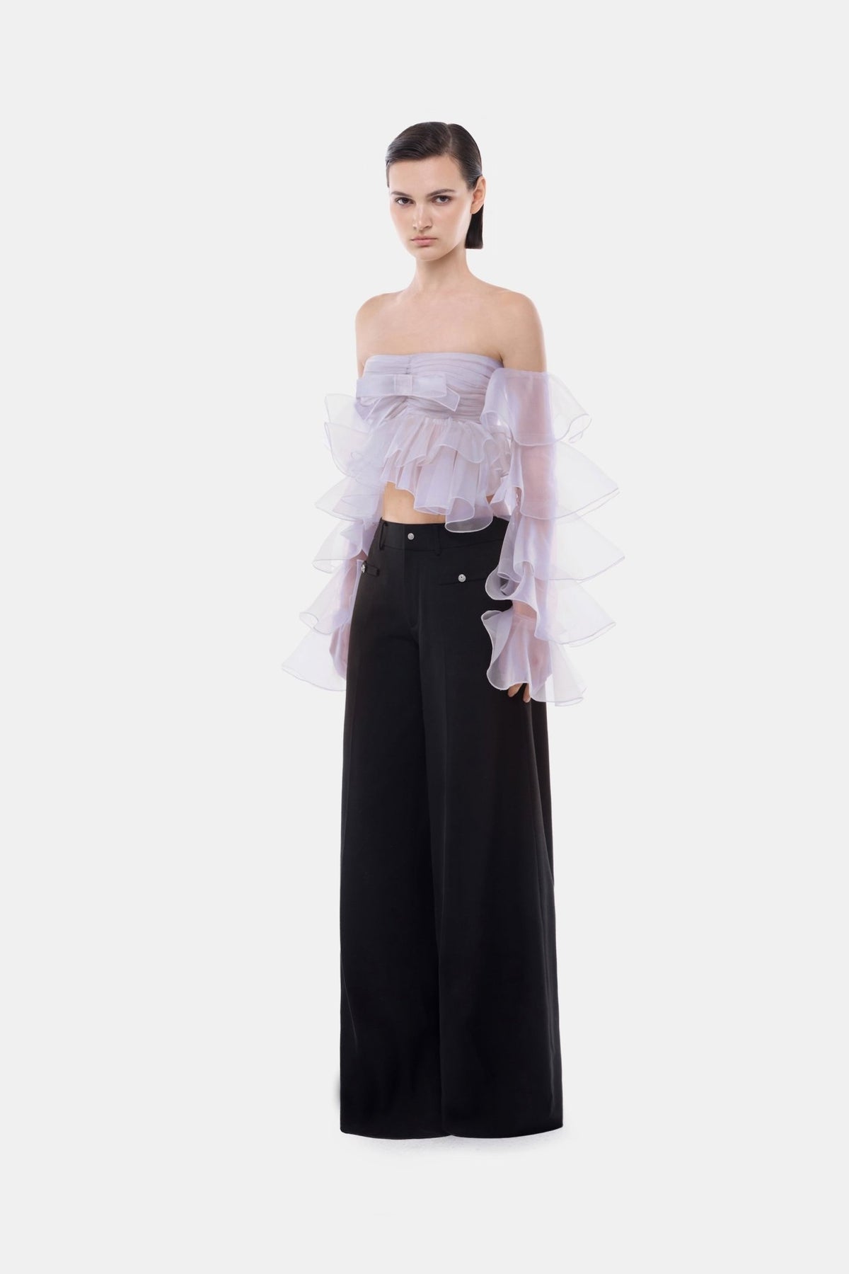 Violet Frill Organza Crop Top - Montsand