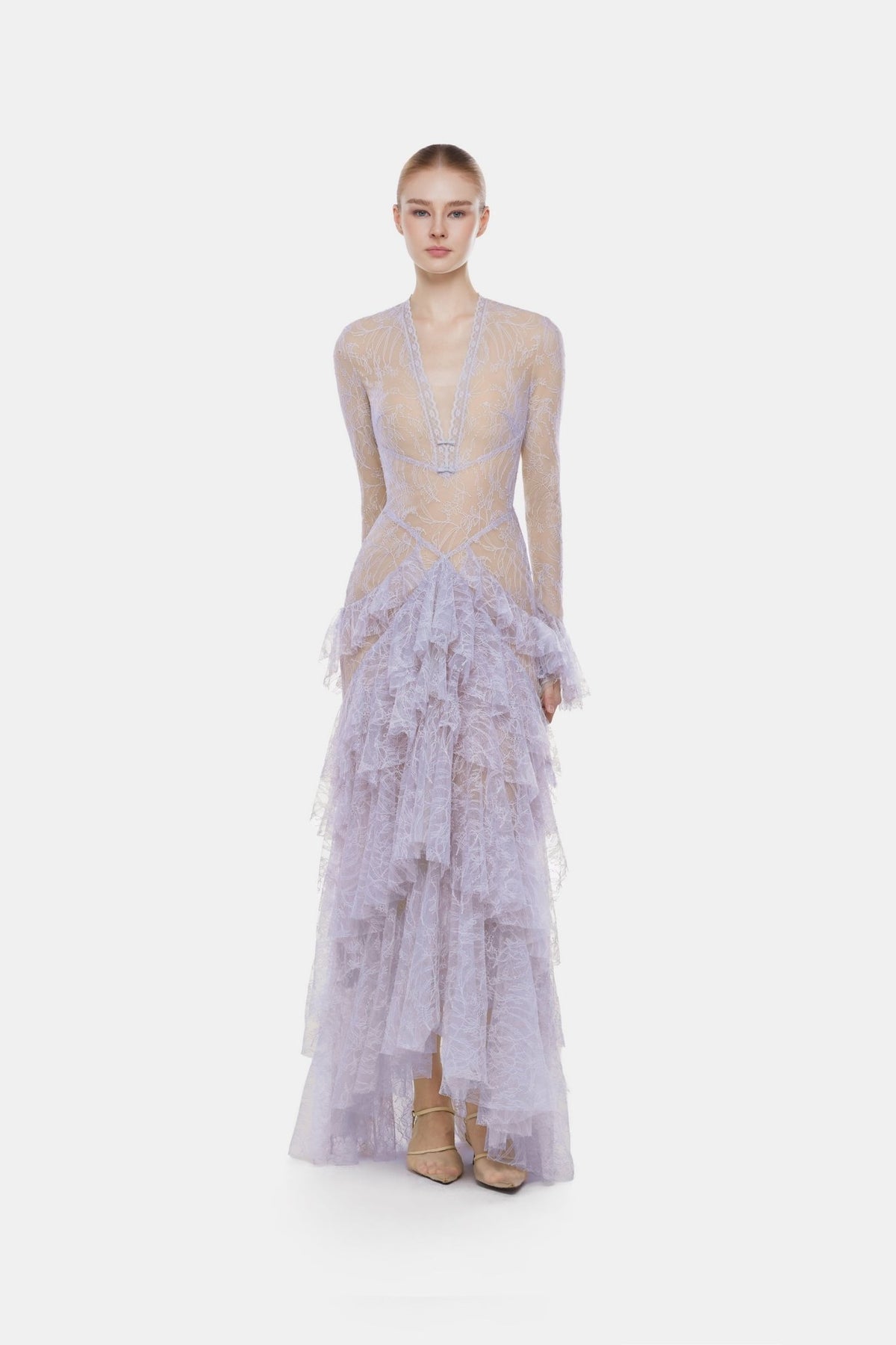 Violet Lace Cascade Dress - Montsand