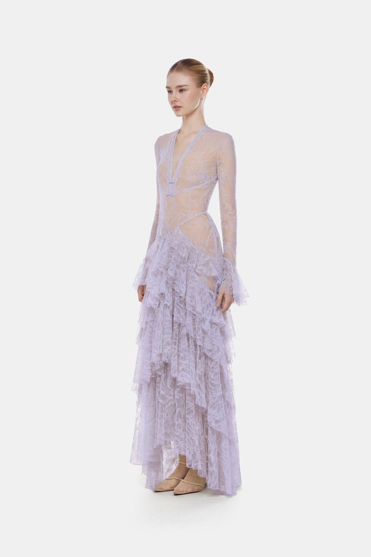 Violet Lace Cascade Dress - Montsand