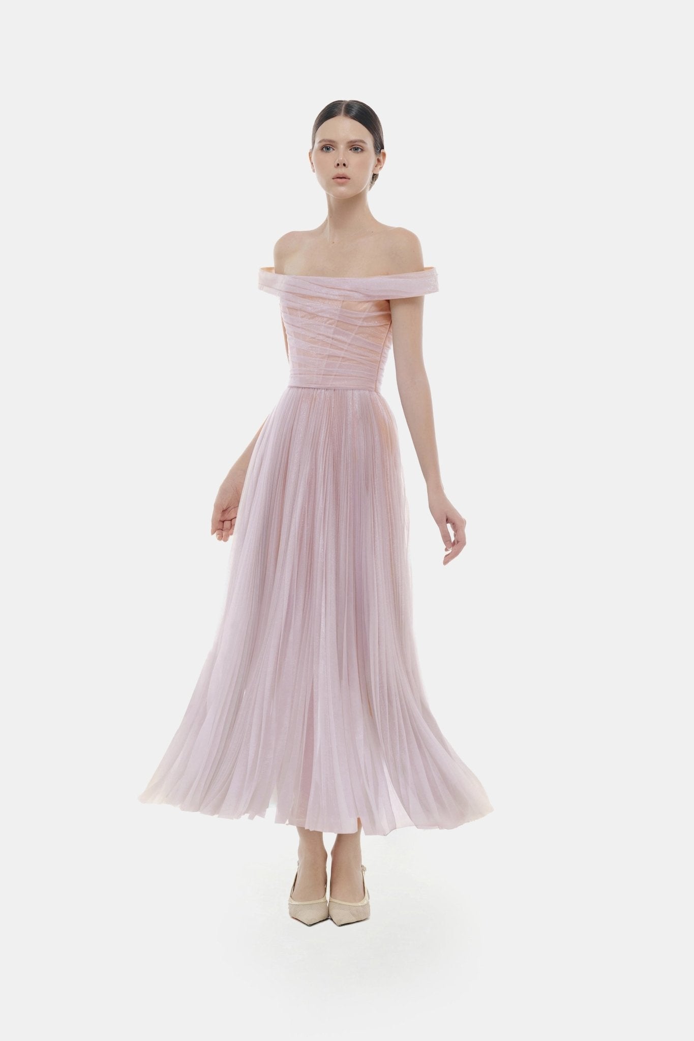 Violet Off - shoulder Midi Dress - Montsand