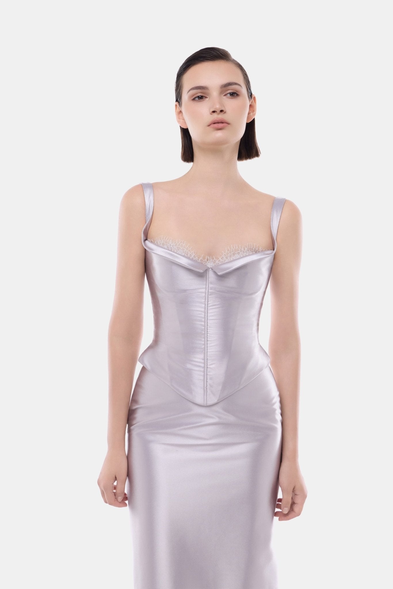 Violet Satin Corset Top - Montsand