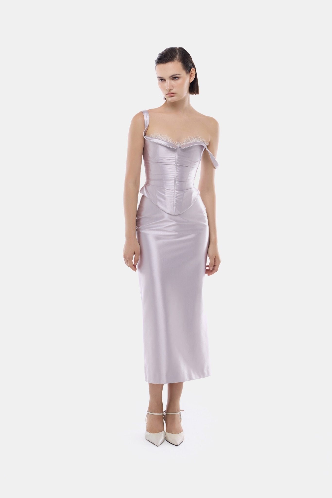 Violet Satin Midi Skirt - Montsand