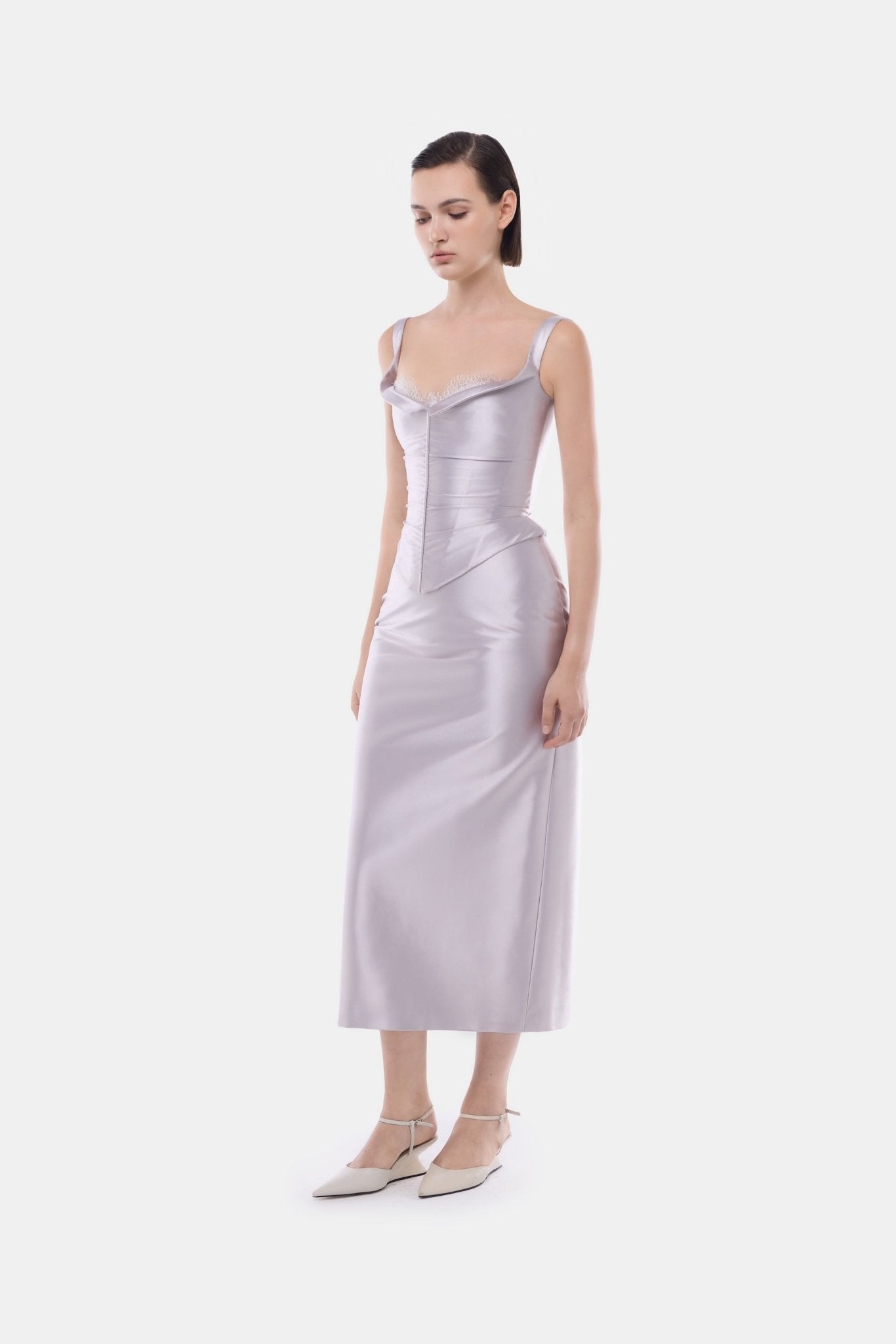 Violet Satin Midi Skirt - Montsand