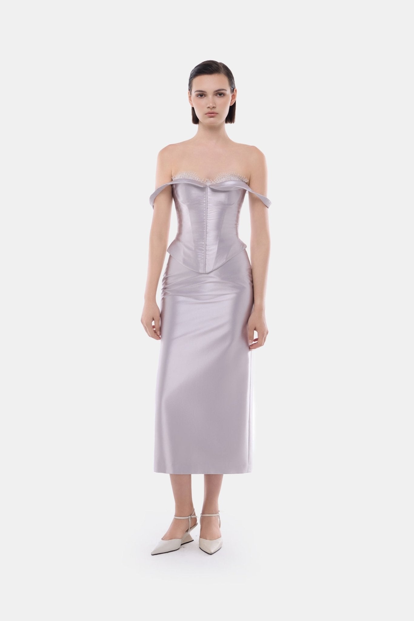 Violet Satin Midi Skirt - Montsand