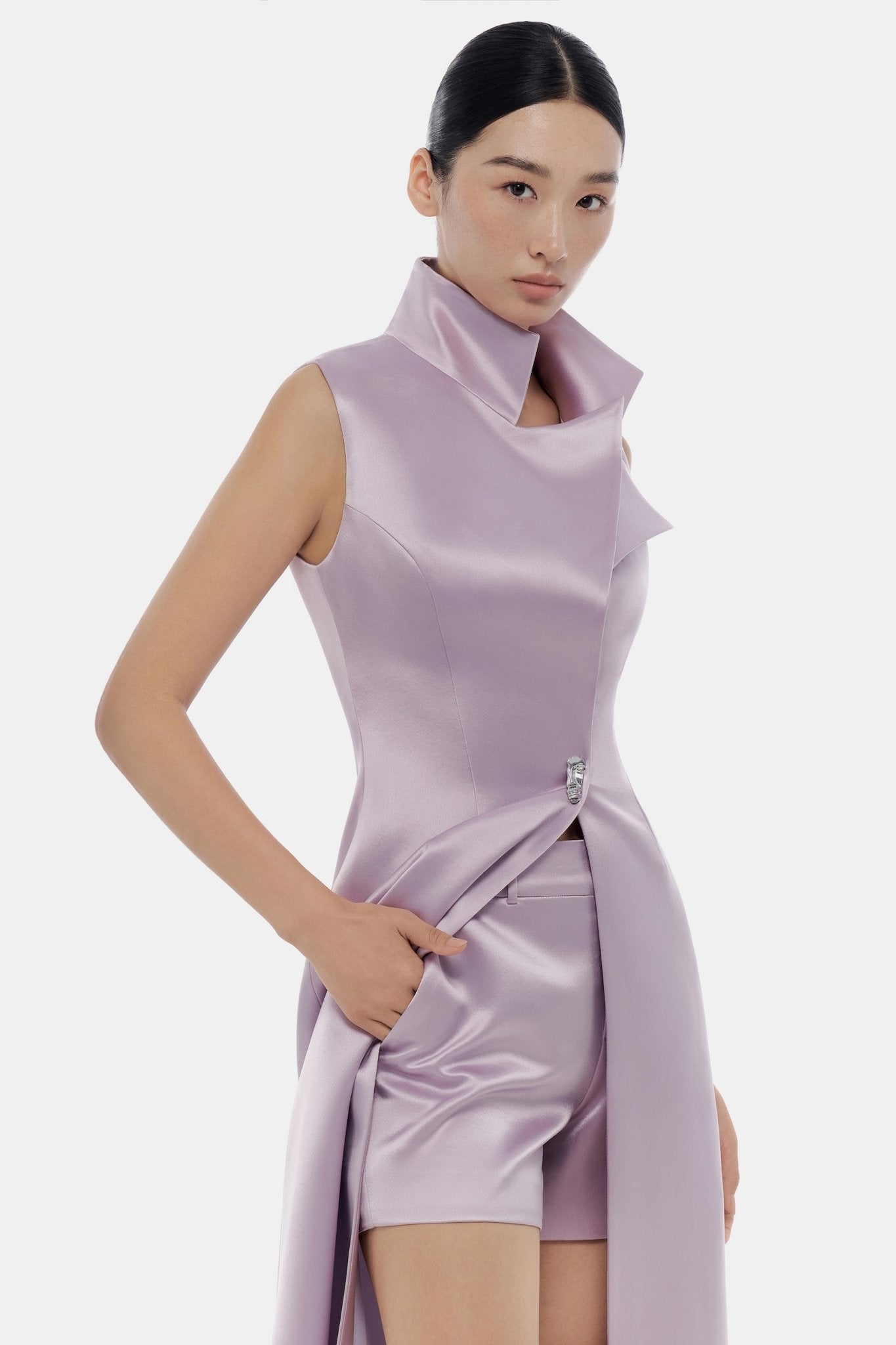 Violet Silk Coat - Montsand