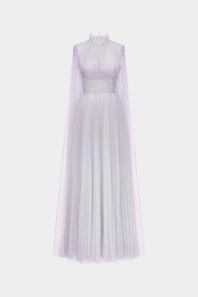 Violet Smocked Lace Maxi Dress XS