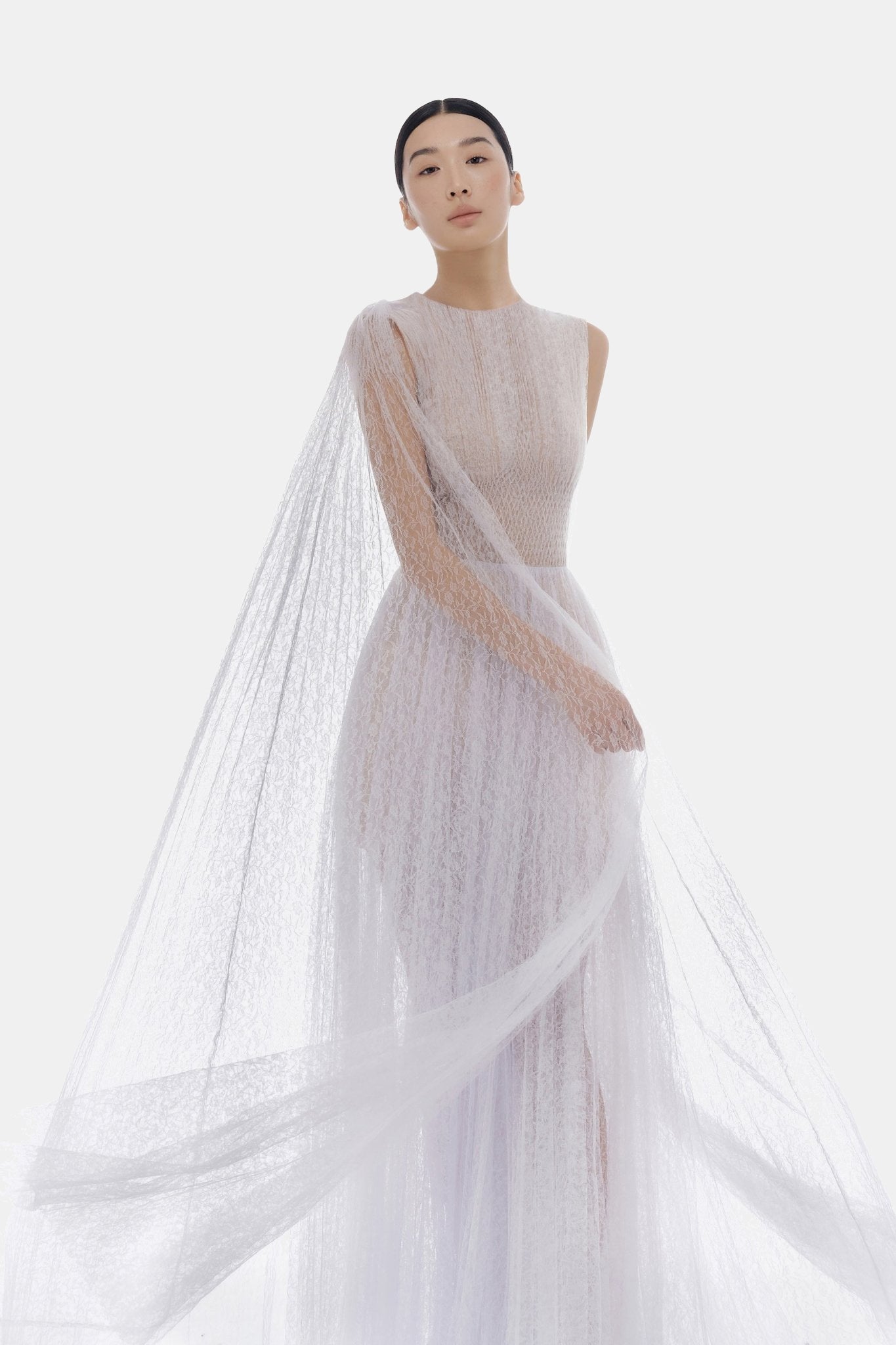 Violet Smocked Round - neck Maxi Dress - Montsand