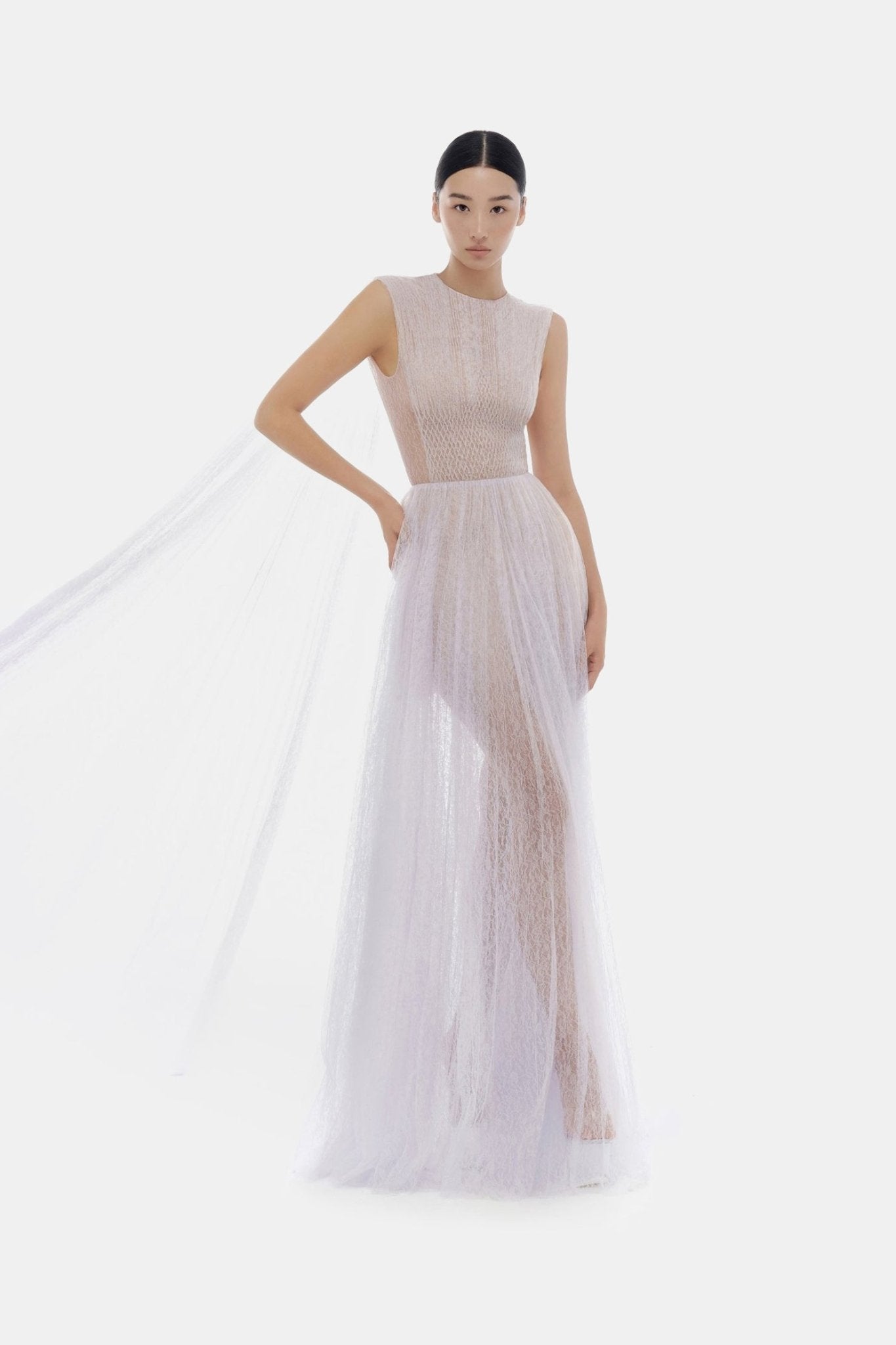 Violet Smocked Round - neck Maxi Dress - Montsand