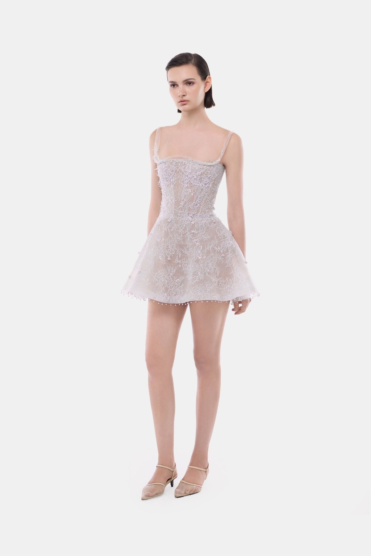Violet Straight Neckline Skater Dress - Montsand